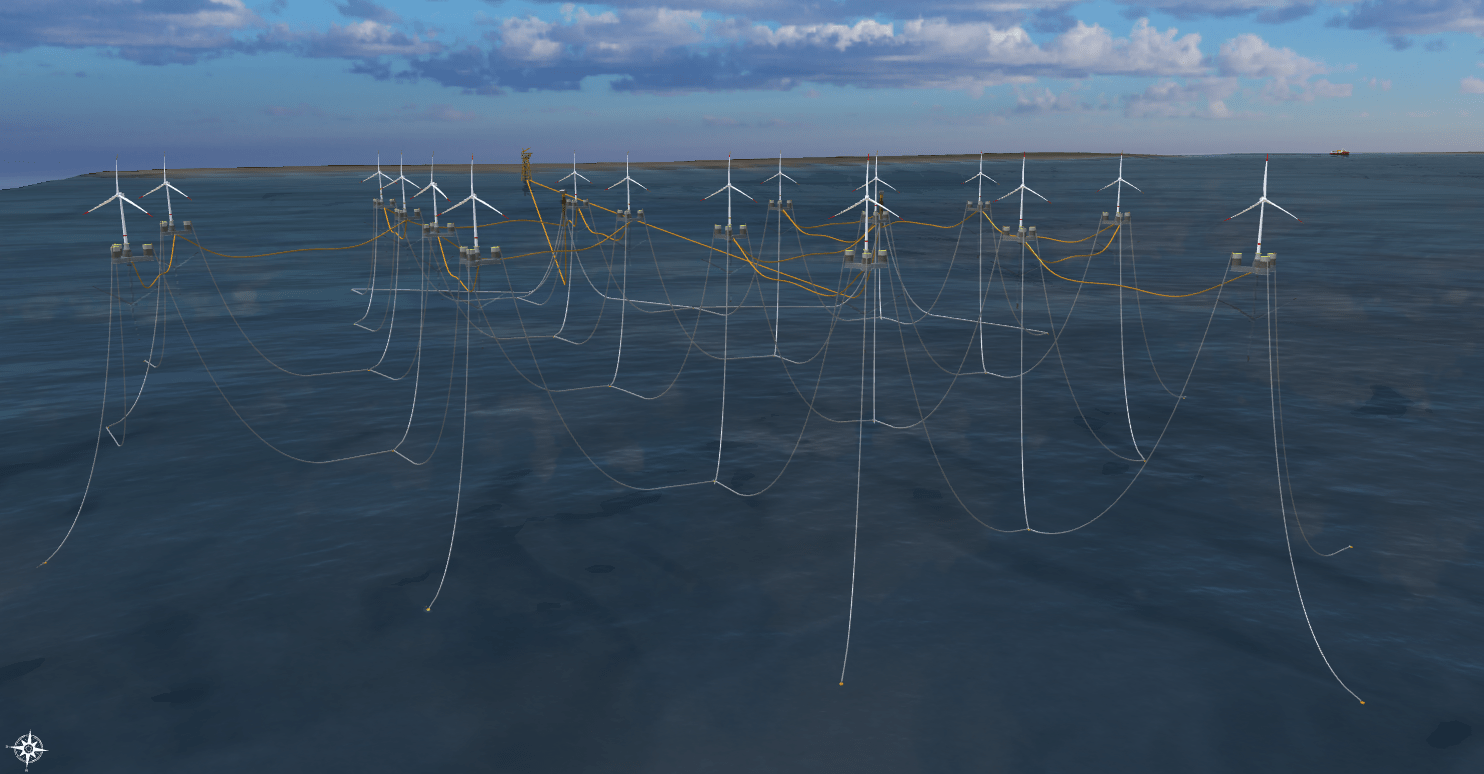 Wind with mooring lines in the FieldTwin application